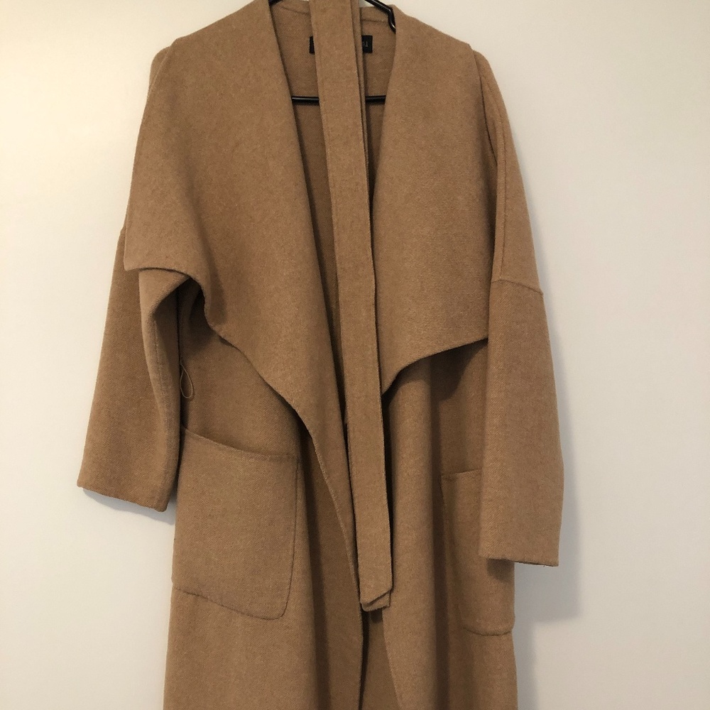 ZARA Handmade Waterfall Patch Pockets Wool coat - Picture 4 of 14